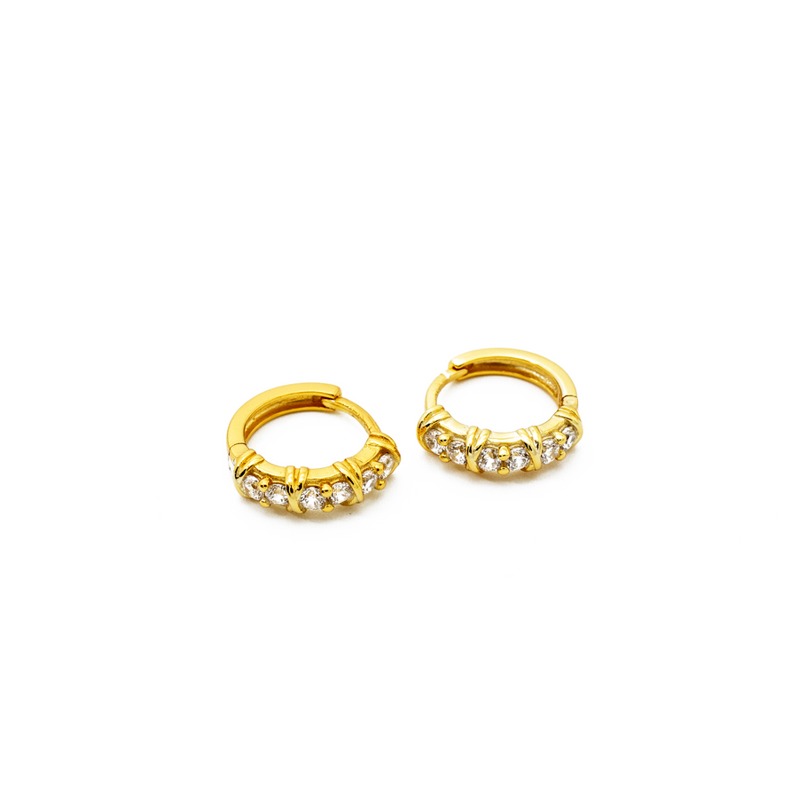 'Ashlynn' gold hoop earrings hoops huggies made from 925 sterling silver