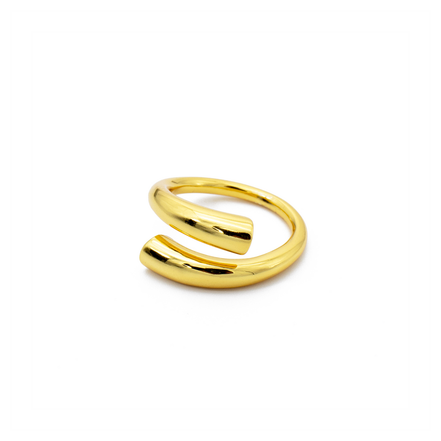 'Cathy' gold open ring made of 925 sterling silver