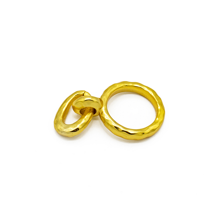 'Miriam' gold ring with pendant made of 925 sterling silver