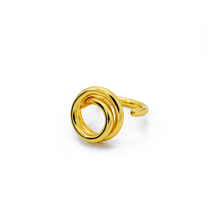 'Blossom' gold open ring made of 925 sterling silver