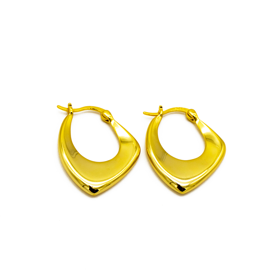 'Lizeth' gold large hoop earrings made of 925 sterling silver