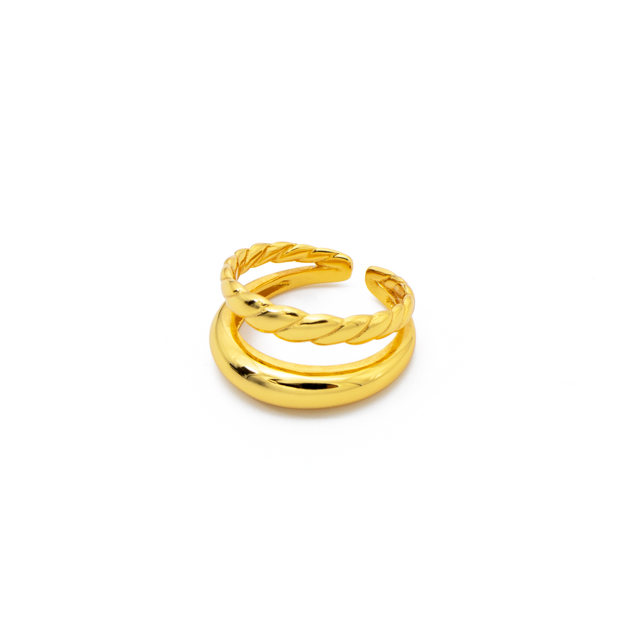 'Paula' champagne gold open ring made of 925 sterling silver