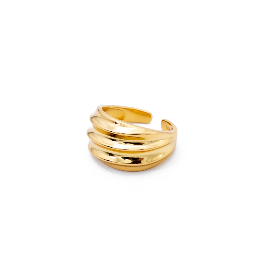 'Lyric' champagne gold open ring made of 925 sterling silver