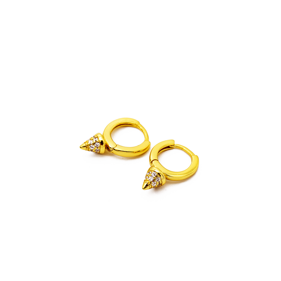 'Kianna' gold hoop earrings hoops huggies made of 925 sterling silver