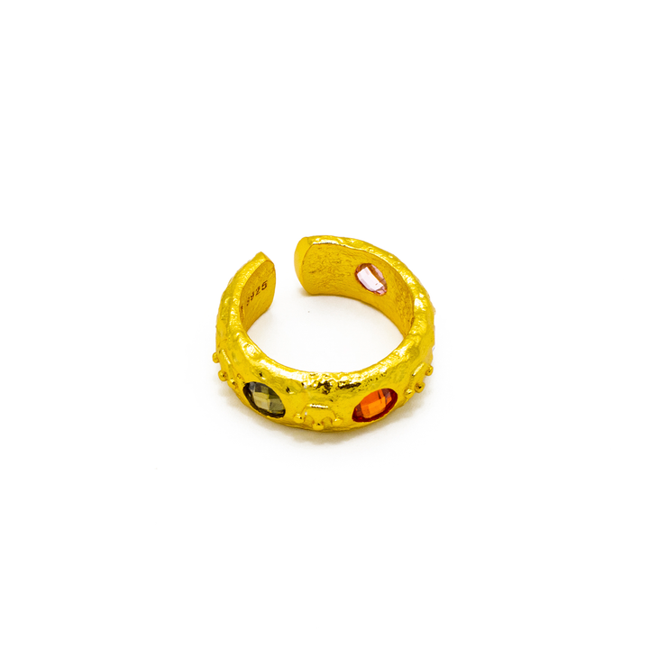 'Ruby' gold open ring made of 925 sterling silver