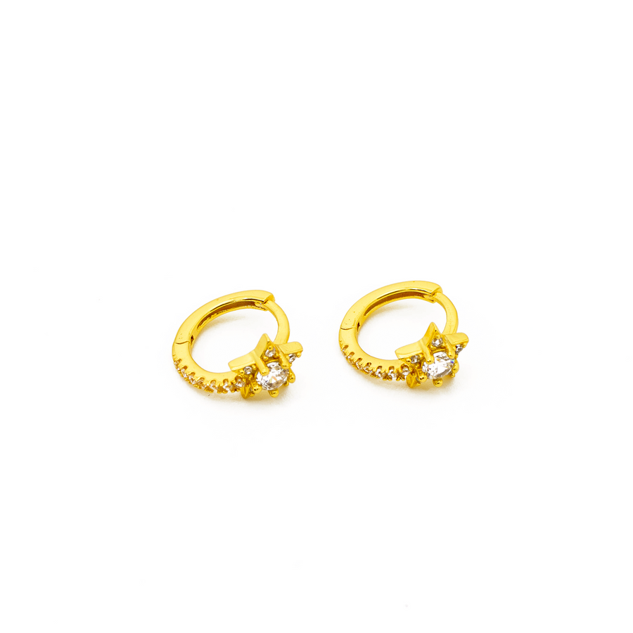 'Lyla' gold hoop earrings huggies made from 925 sterling silver