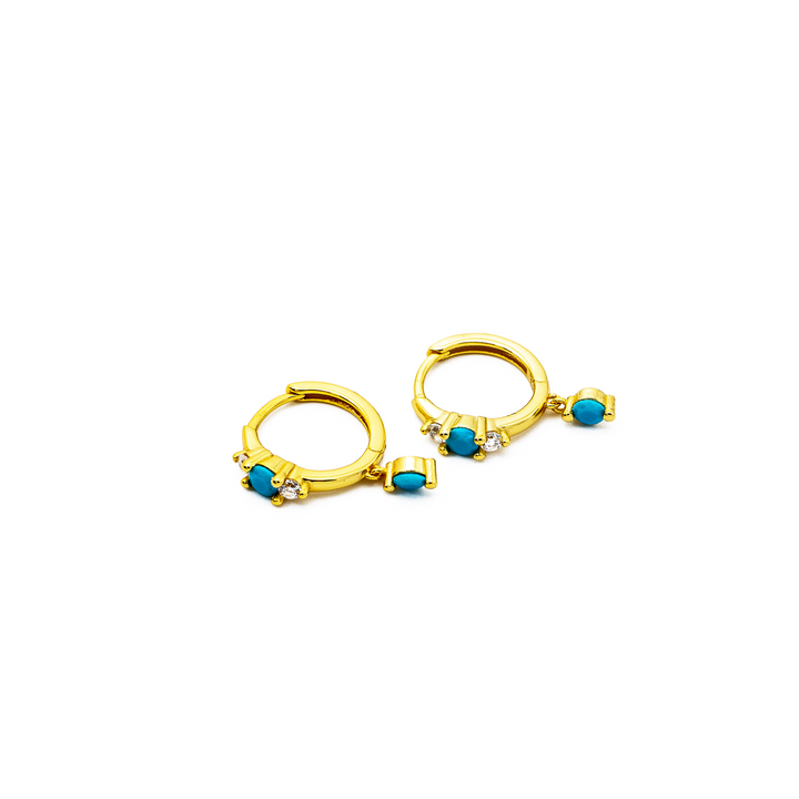 'Kendra' gold hoop earrings with 925 sterling silver pendant