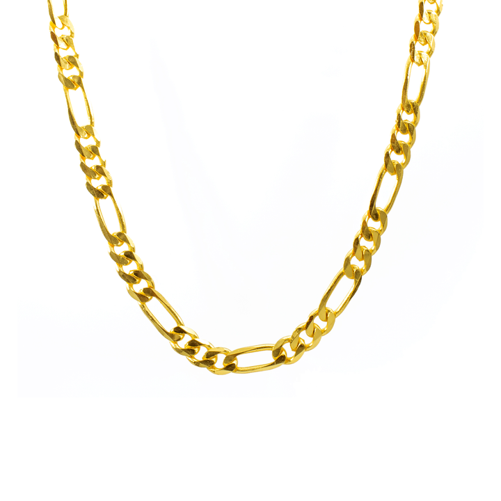 'Hemera' gold figaro cable chain in 925 sterling silver