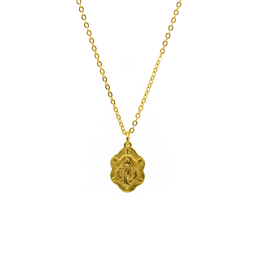 'Maria' gold necklace with pendant made of 925 sterling silver