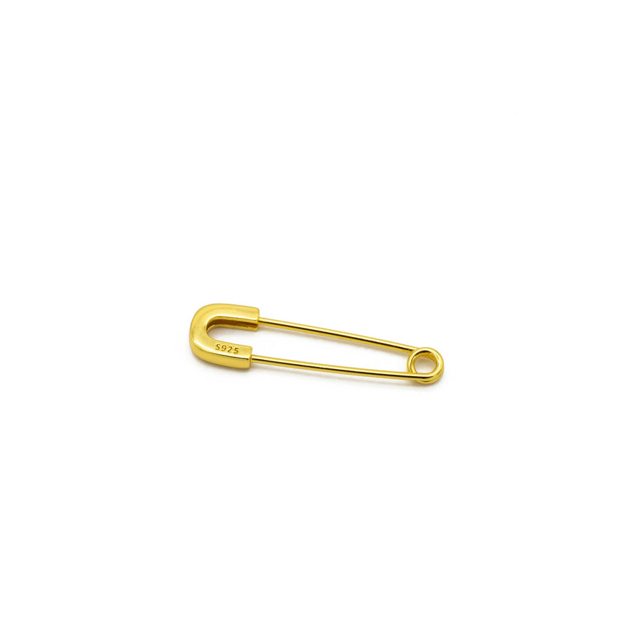 ADRIENNE Gold Safetypin Ohrschmuck aus 925er Sterlingsilber