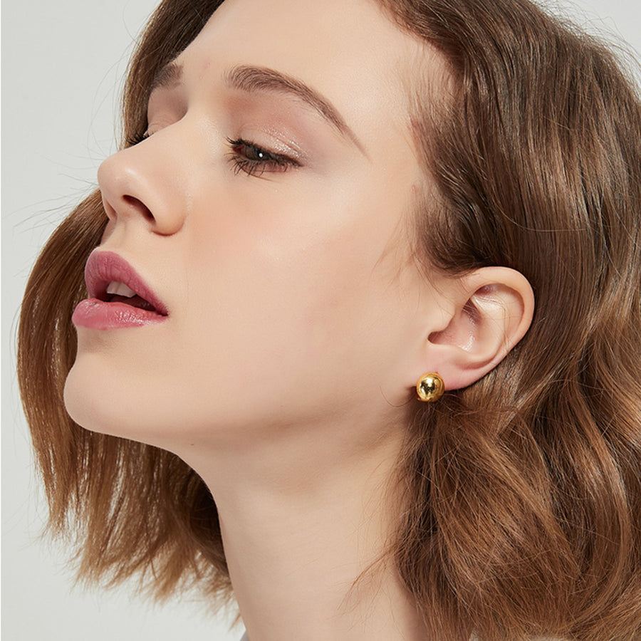 'Bernice' gold earrings Hoops made of 925 sterling silver