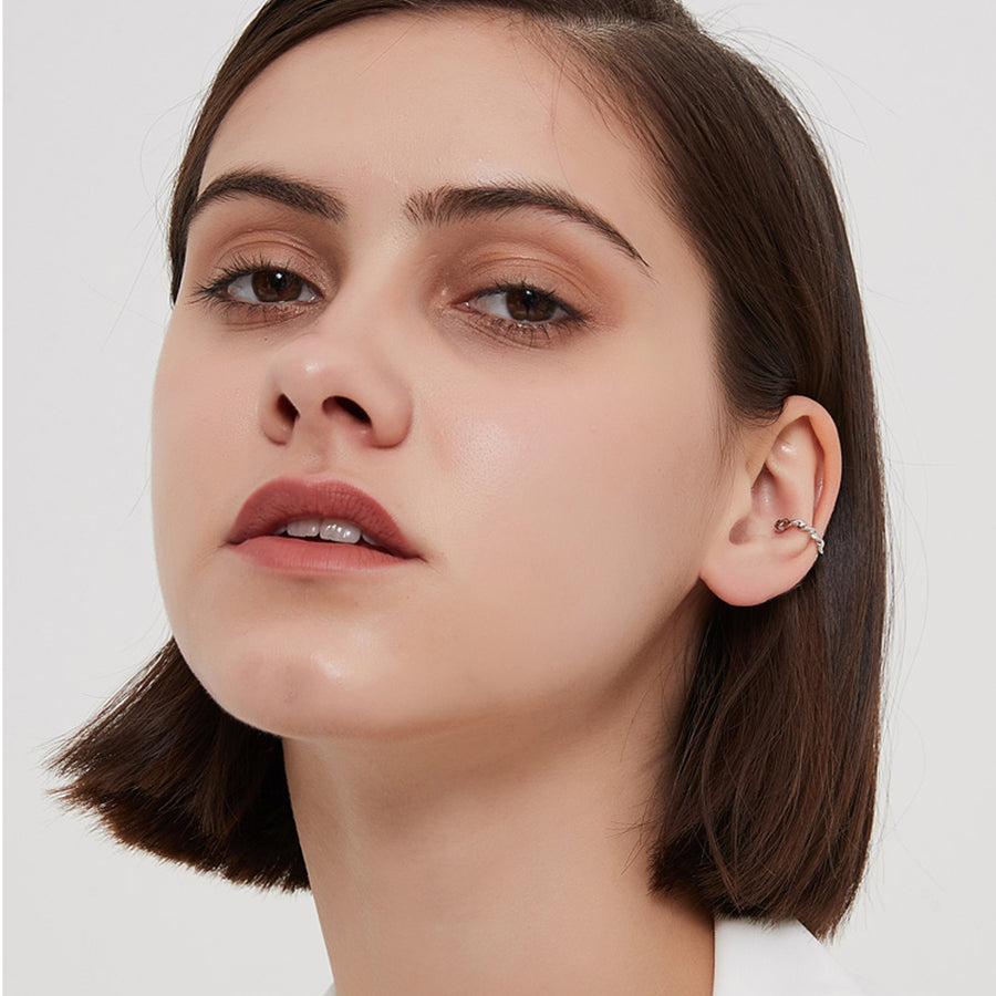 HAILEY Silber twisted Earcuff/Klemme