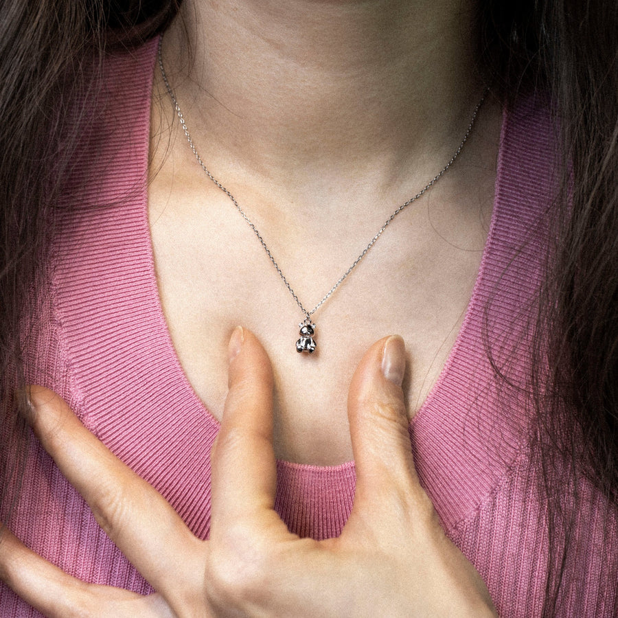 'Formosa' silver necklace with TEDDY pendant made of 925 sterling silver