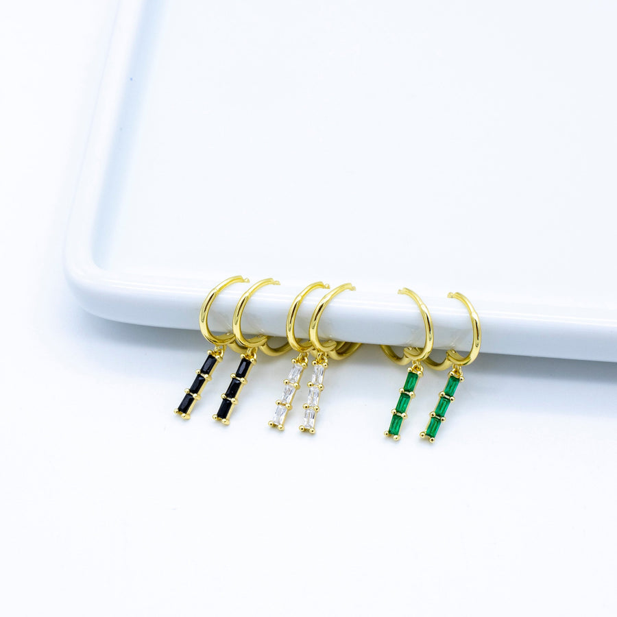 'Ella' gold hoop earrings with zirconia earrings made of sterling silver