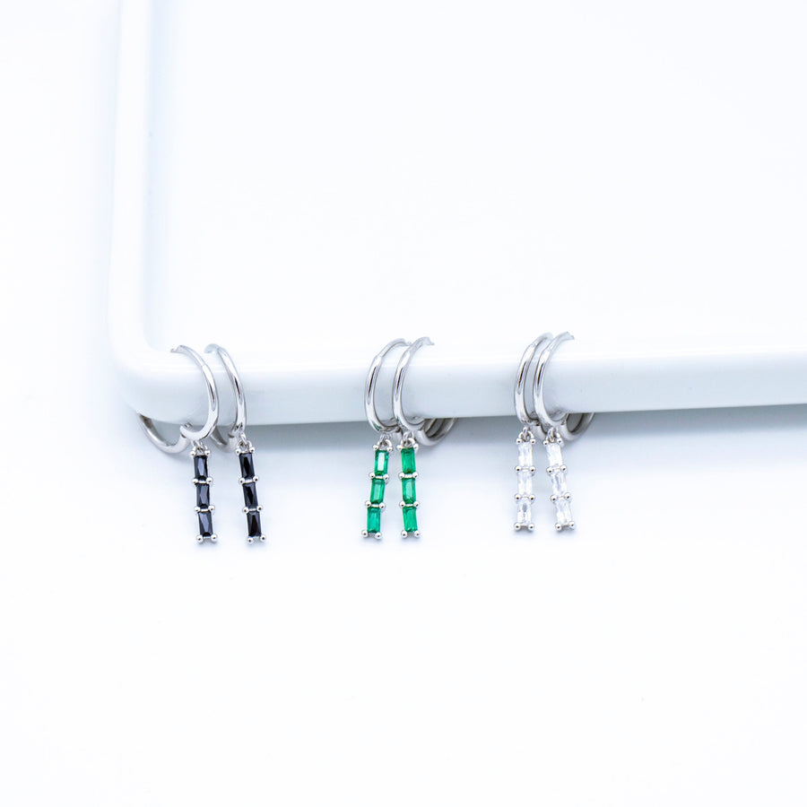 'Ella' silver hoop earrings with zirconia earrings made of sterling silver