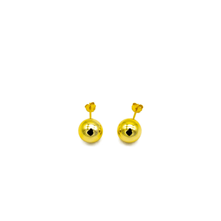 'Kolam' gold ball earrings studs made of 925 sterling silver