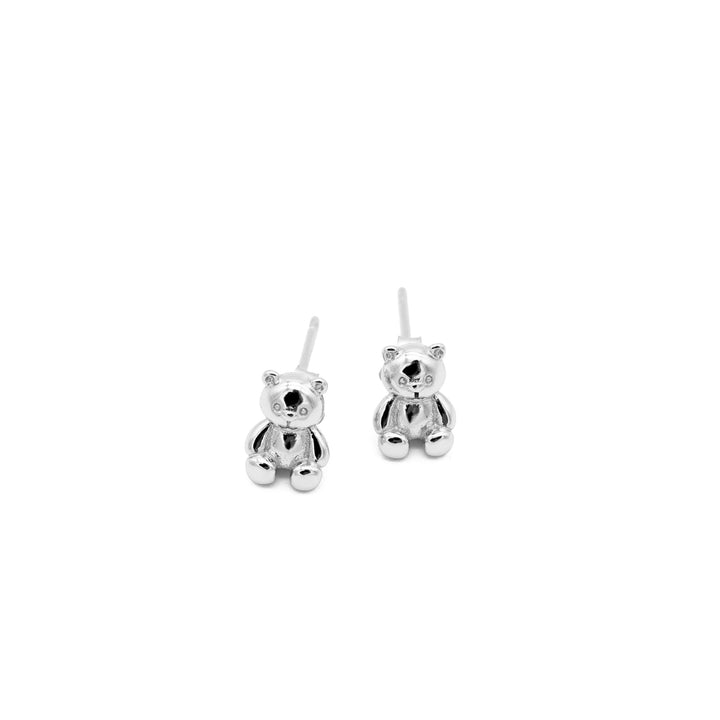 'Kalasin' silver TEDDY BEAR stud earrings in sterling silver