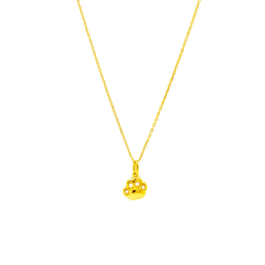 'Sematan' gold cat paw necklace made of 925 sterling silver