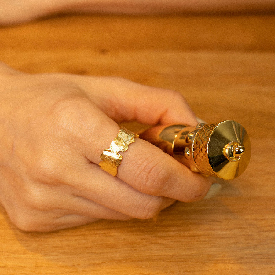 'Fernanda' gold open ring made of 925 sterling silver