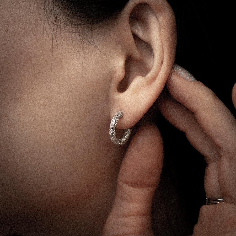 'Mouka' silver hoop earrings Hoops Huggies made of 925 sterling silver