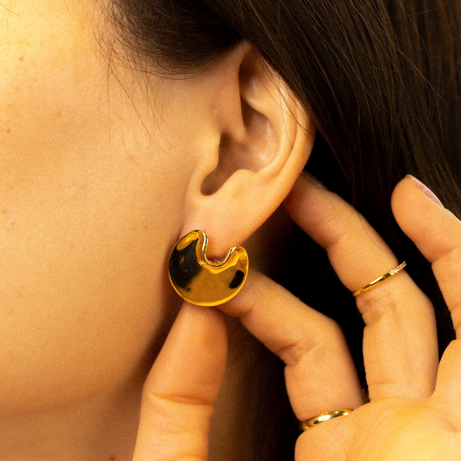 'Asia' gold earrings-studs made of 925 sterling silver