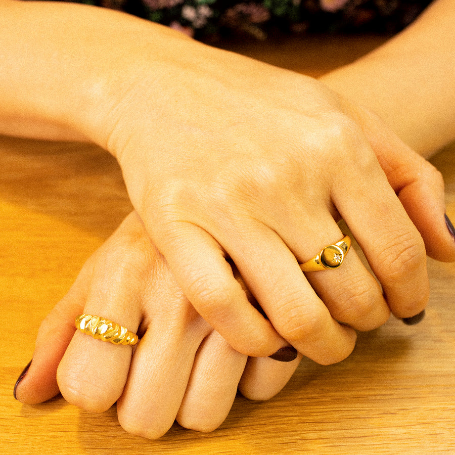 'Emery' gold open ring made of 925 sterling silver