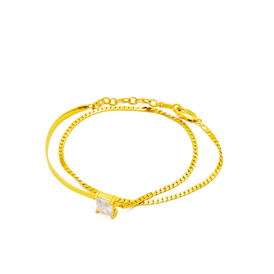 'Virgo' gold bracelet with pendant made of 925 sterling silver