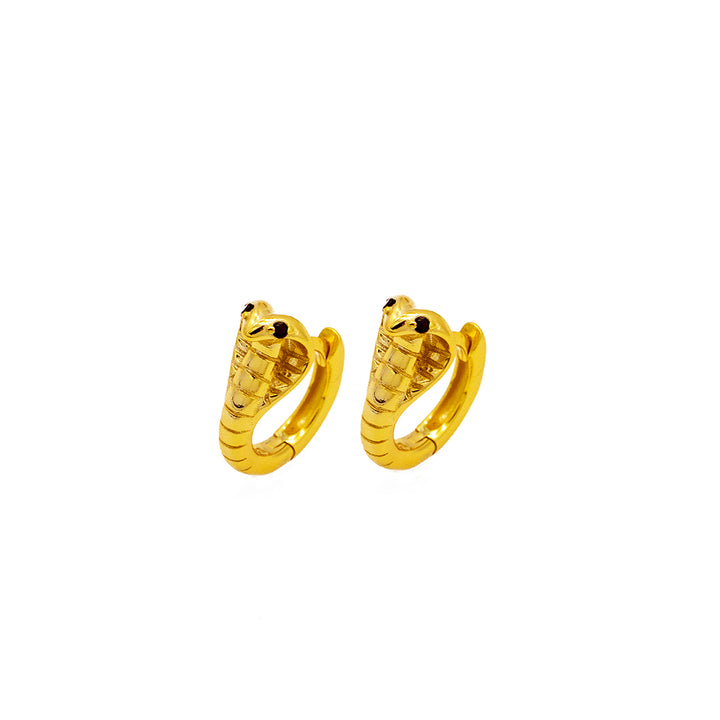 'Kosa' gold snake hoop earrings made of 925 sterling silver