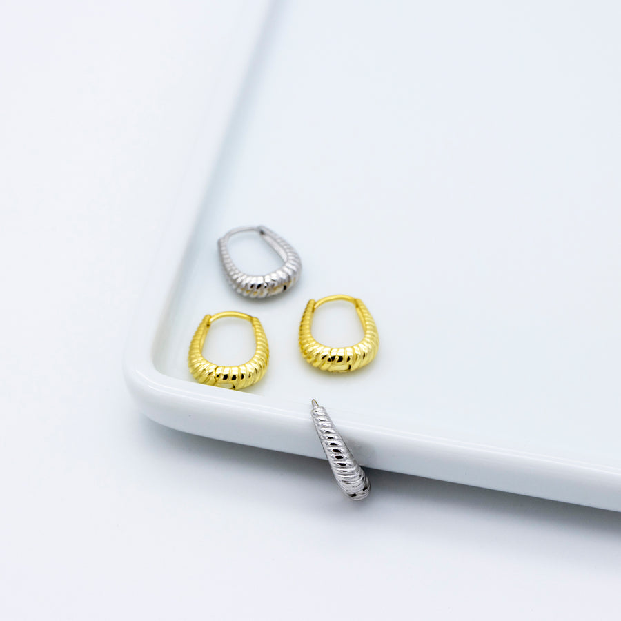 'Eket' gold hoop earrings Hoops Huggies made of 925 sterling silver