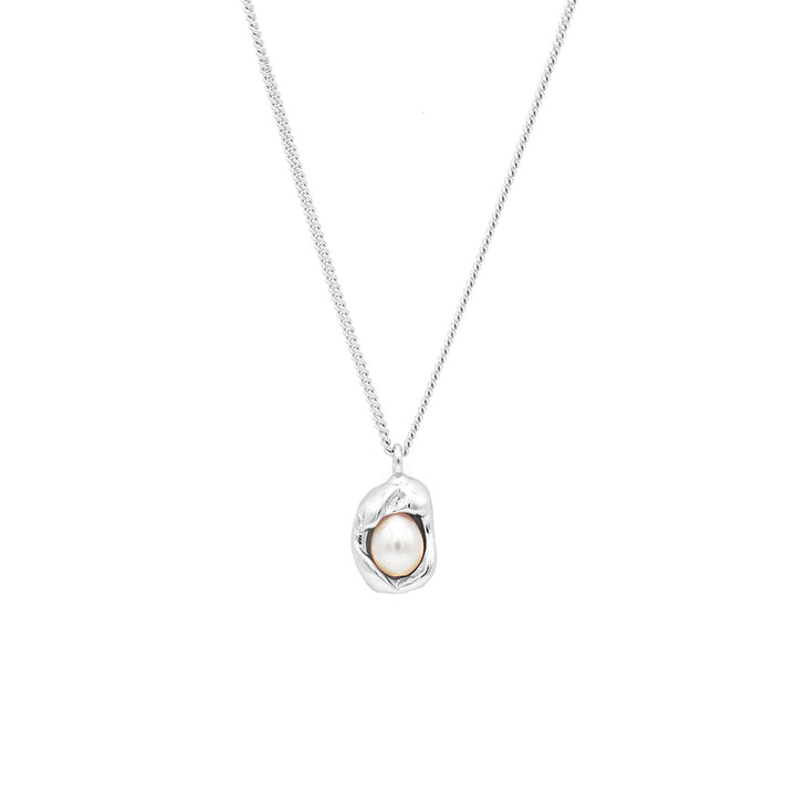 'Femia' silver necklace with pearl pendant made of 925 sterling silver