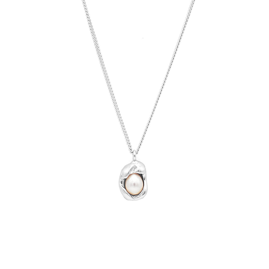 'Femia' silver necklace with pearl pendant made of 925 sterling silver