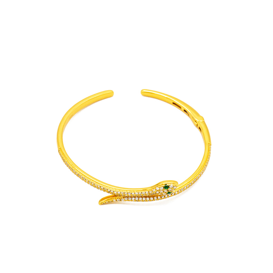 'Derre' gold snake bangle made of 925 sterling silver