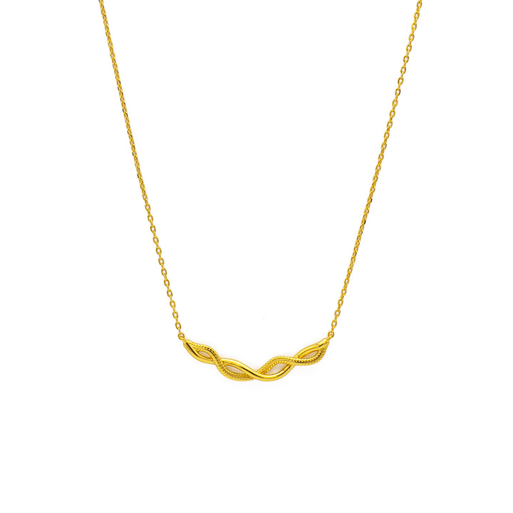 'Serule' gold necklace with 925 sterling silver pendant