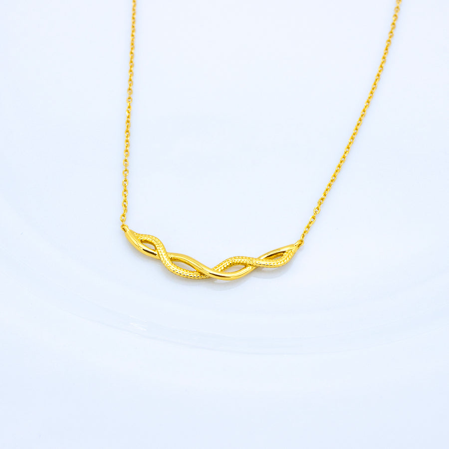 'Serule' gold necklace with 925 sterling silver pendant