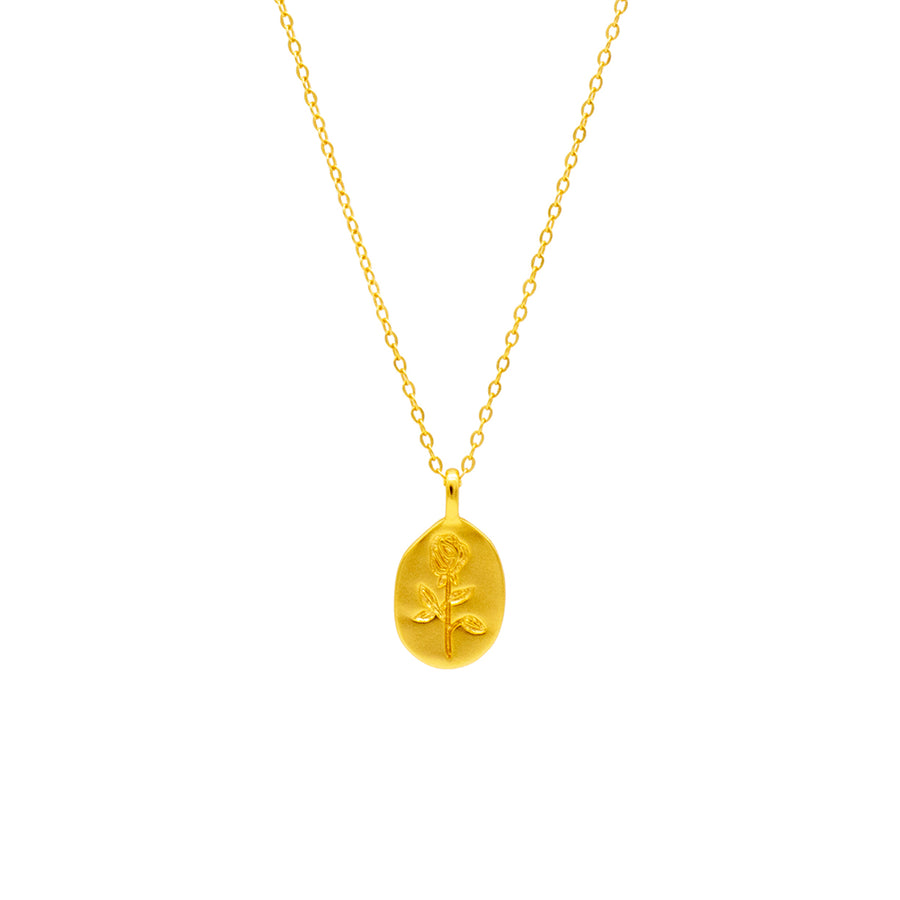 'Goonda' gold necklace with plate pendant made of 925 sterling silver