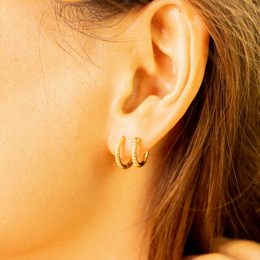 'Lugela' gold hoop earrings made of 925 sterling silver