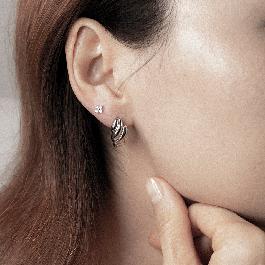 'Digya' silver earrings-ear studs made of 925 sterling silver