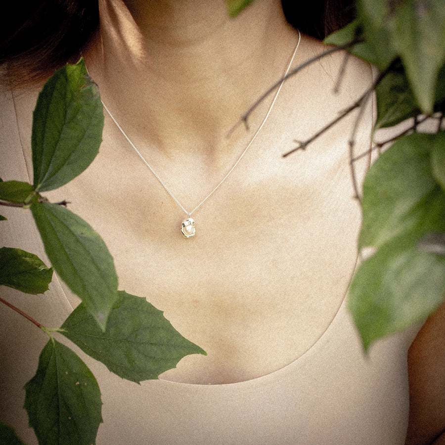 'Femia' silver necklace with pearl pendant made of 925 sterling silver