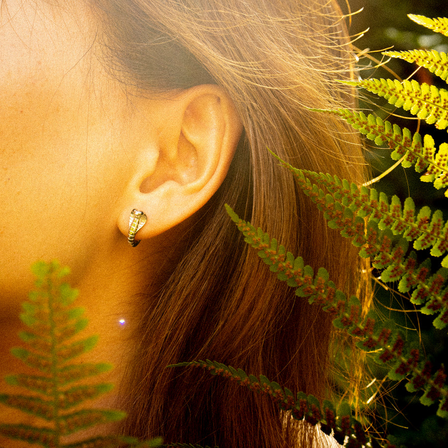 'Kosa' silver snake hoop earrings made from 925 sterling silver