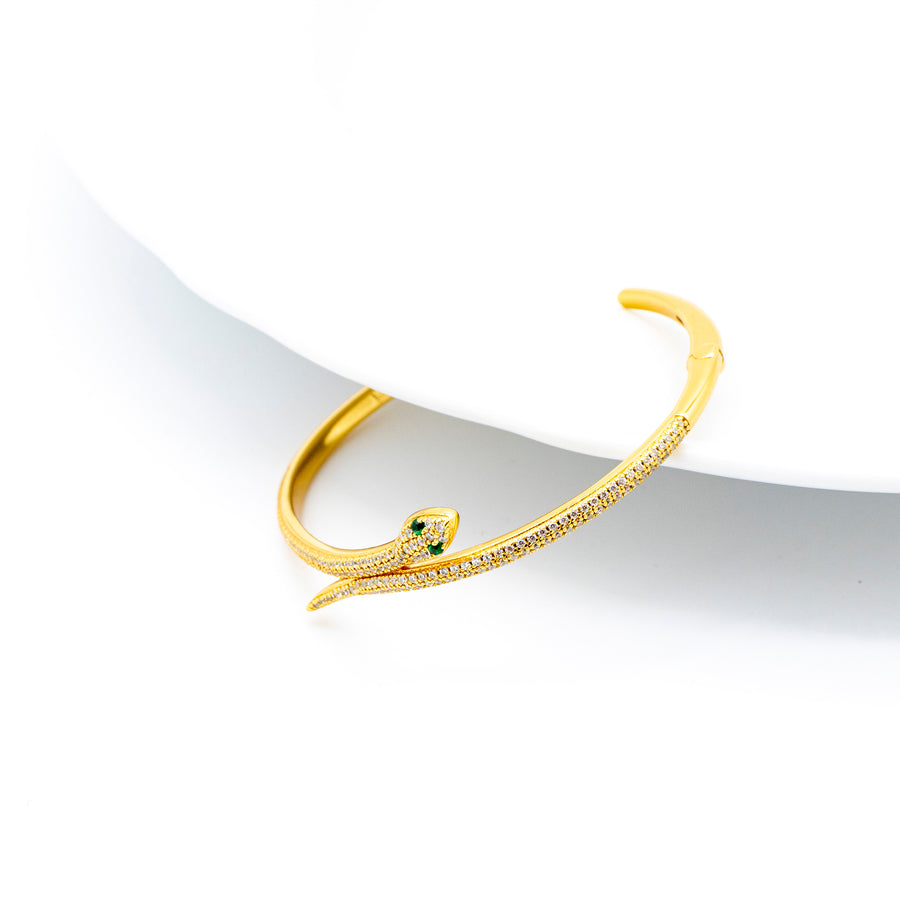 'Derre' gold snake bangle made of 925 sterling silver