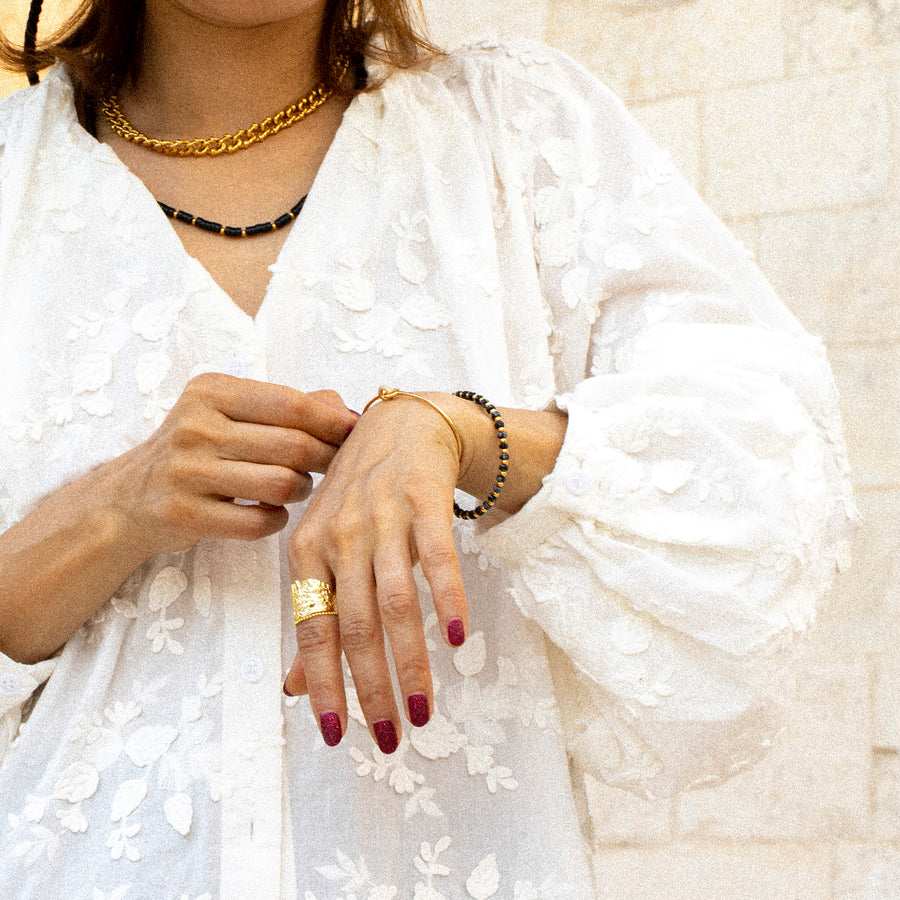 'Lydia' gold open ring made of 925 sterling silver