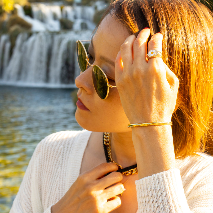 'Ysandre' gold bangle made of 925 sterling silver