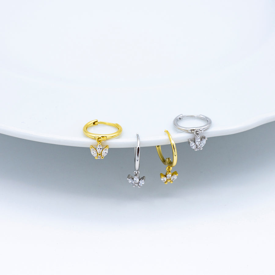 'Iiorin' silver hoop earrings with pendant made of 925 sterling silver