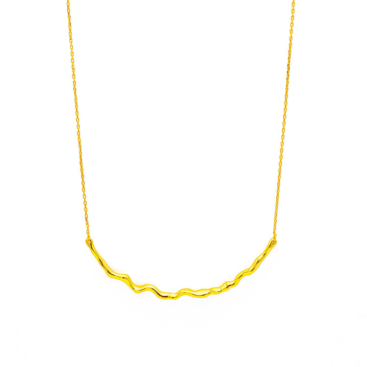 'Kibi' gold necklace with domed decoration in 925 sterling silver