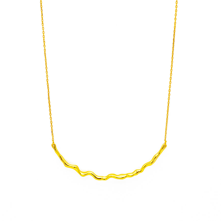 'Kibi' gold necklace with domed decoration in 925 sterling silver