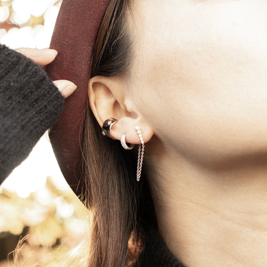 'Lafia' silver hoop earrings Hoops Huggies made of 925 sterling silver