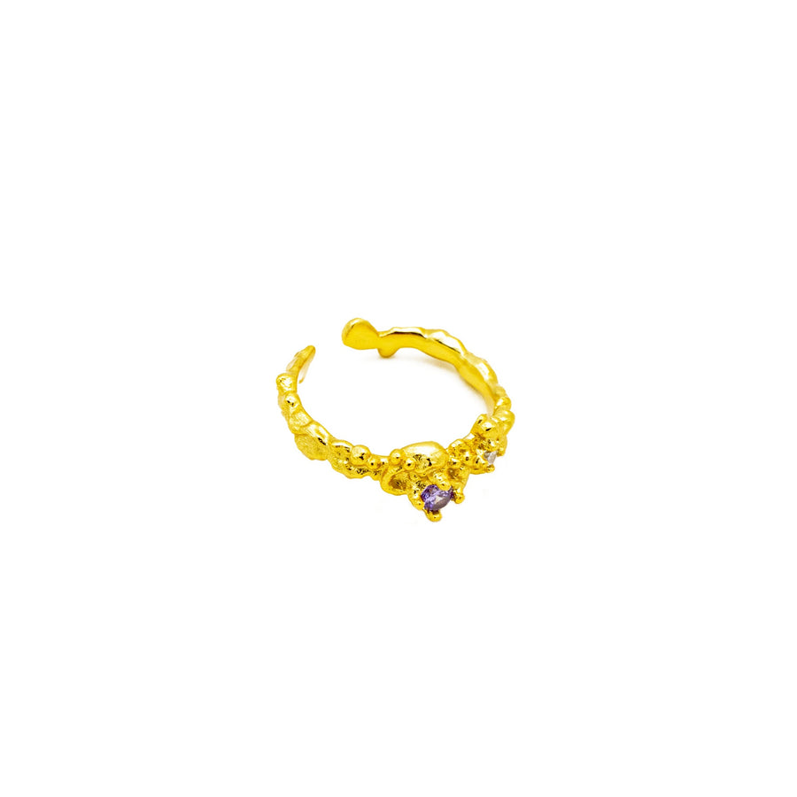 'Natal' gold cocktail ring structured in 925 sterling silver