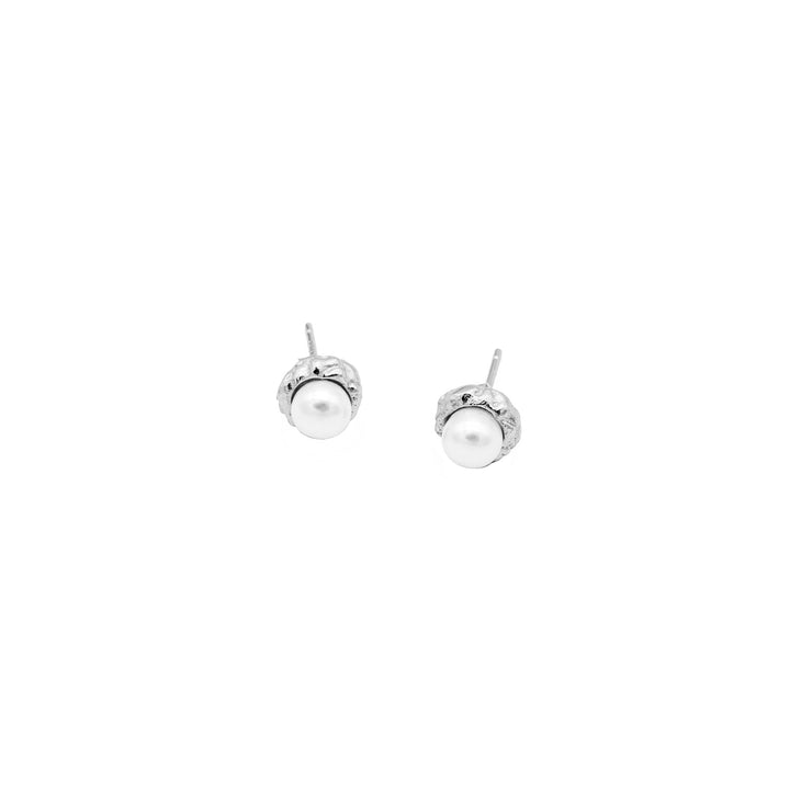 'Amapa' silver earrings-ear studs pearl made of 925 sterling silver