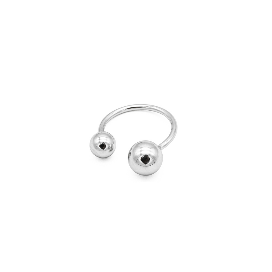 'Savi' silver open ring piercing look made of sterling silver