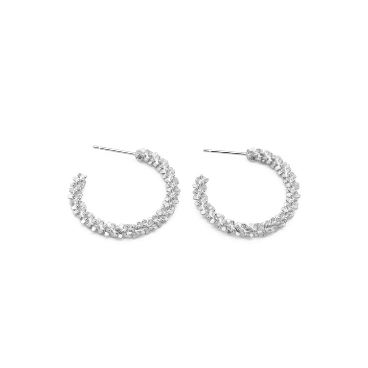 'Guasave' silver 3D structure earrings in sterling silver